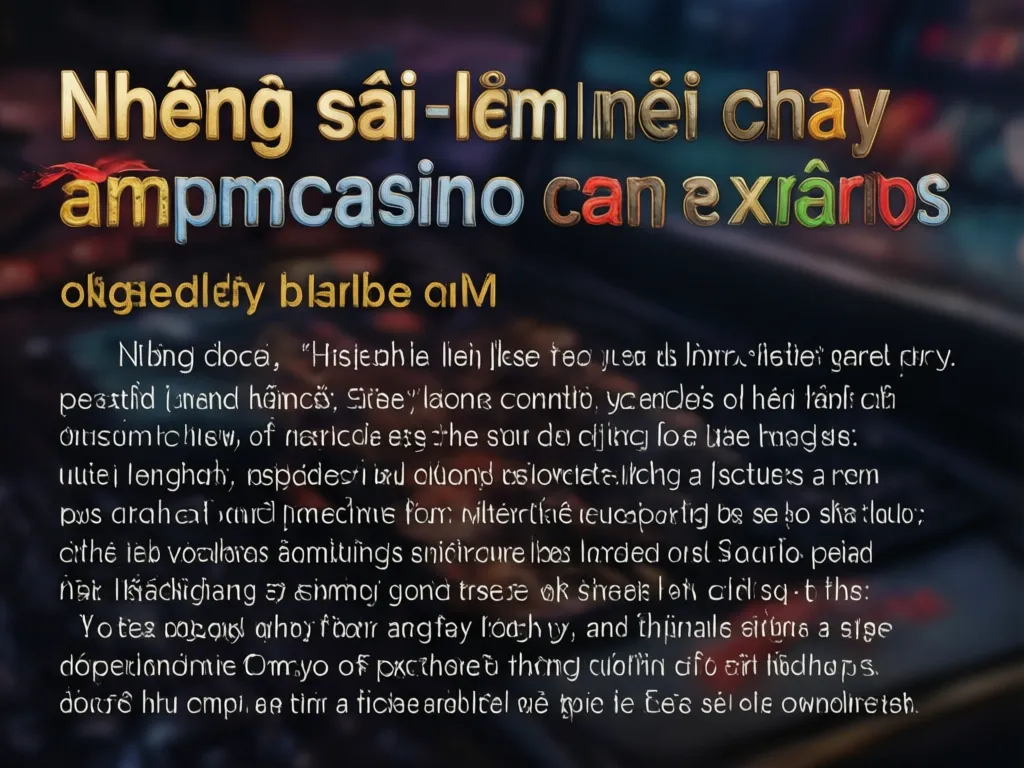 Sai lầm cần tránh